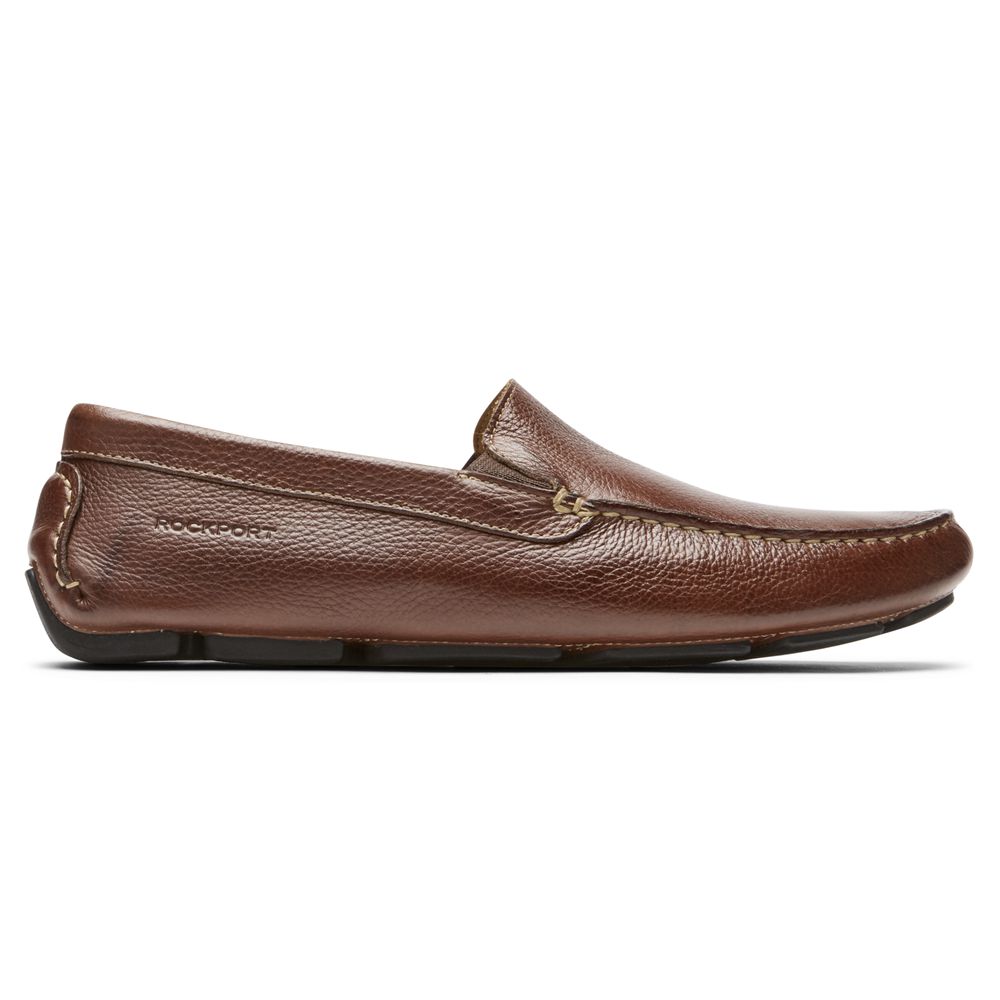 Rockport Rhyder Venetian Slip-Ons - Mens Loafers - Brown - NZ (NZE-896057)